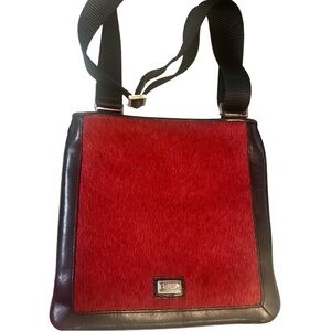 ✨ Rare Find! Brighton Red Calf Hair & Leather Messenger ✨